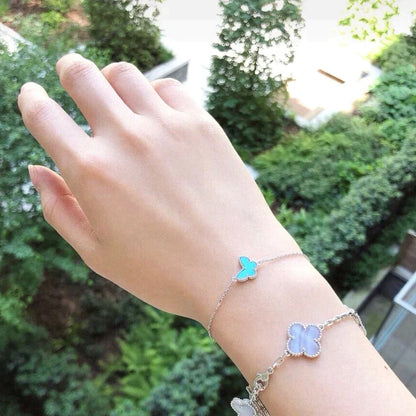 [✨ROSE💎]BUTTERFLY TURQUOISE BUTTERFLY BRACELET SILVER