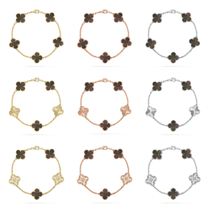[✨ROSE💎] CLOVER 5 MOTIF GRAY MOP BRACELET COLLECTION