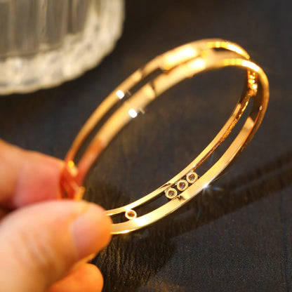 [✨ROSE💎]Move Romane Diamond Bangle Bracelet
