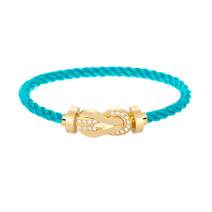 [✨ROSE💎]CHANCE LARGE 8 FIGURE BUCKLE HALF DIAMOND BRACELET GOLD