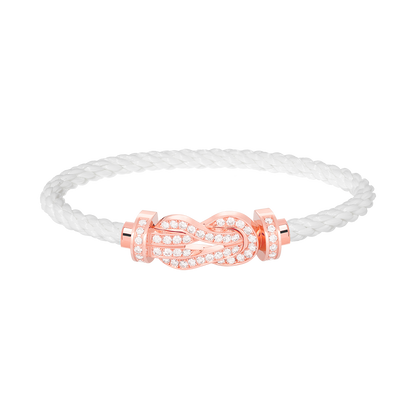 [✨ROSE💎]CHANCE LARGE 8 FIGURE BUCKLE FULL DIAMOND BRACELET ROSE GOLD