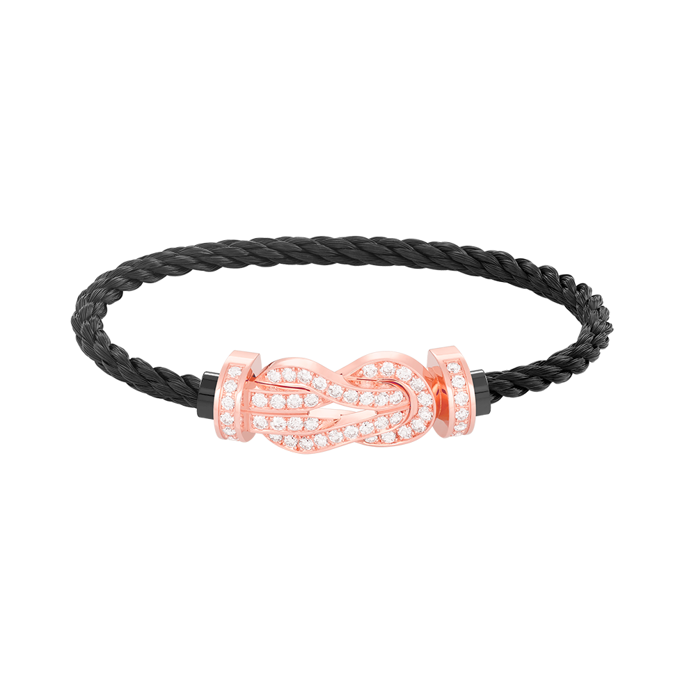 [✨ROSE💎]CHANCE LARGE 8 FIGURE BUCKLE FULL DIAMOND BRACELET ROSE GOLD