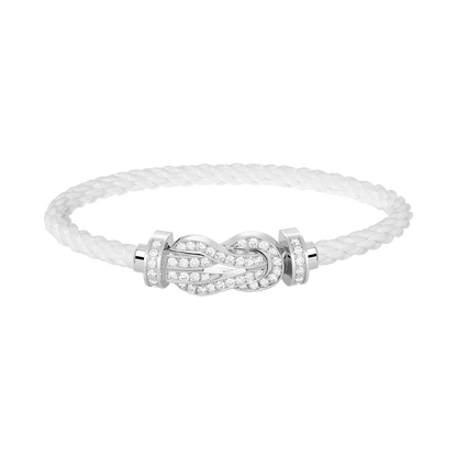 [✨ROSE💎]CHANCE LARGE 8 FIGURE BUCKLE FULL DIAMOND BRACELET SILVER