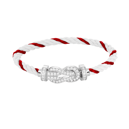 [✨ROSE💎]CHANCE LARGE 8 FIGURE BUCKLE FULL DIAMOND BRACELET SILVER