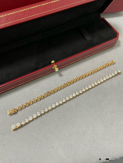 [✨ROSE💎]TENNIS BRACELET WITH FULL DIAMOND SETTING