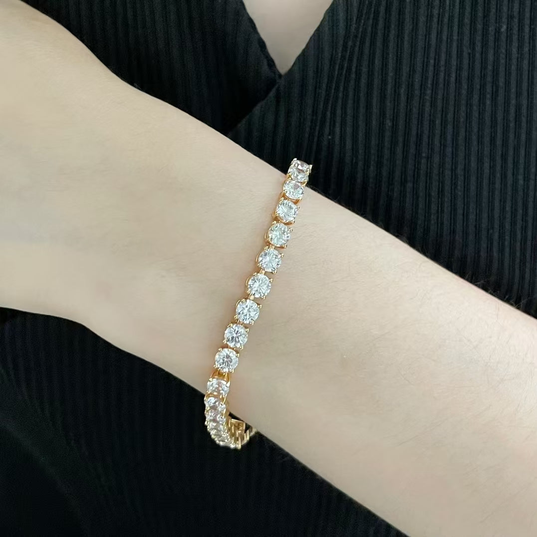 [✨ROSE💎]TENNIS BRACELET WITH FULL DIAMOND SETTING