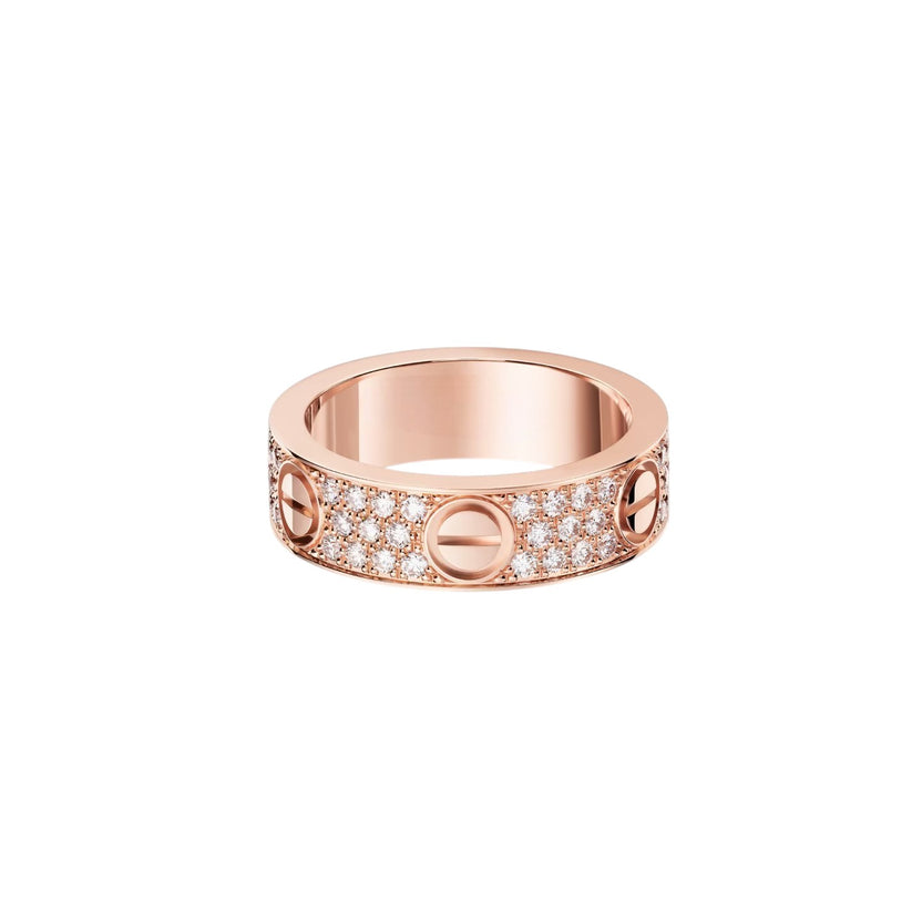 [✨ROSE💎]LOVE RING 5.5MM DIAMONDS PAVED