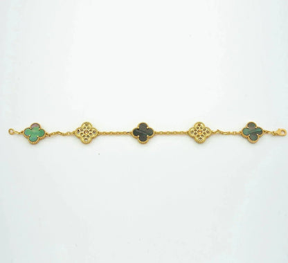 [✨ROSE💎] CLOVER 5 MOTIF GRAY MOP BRACELET COLLECTION