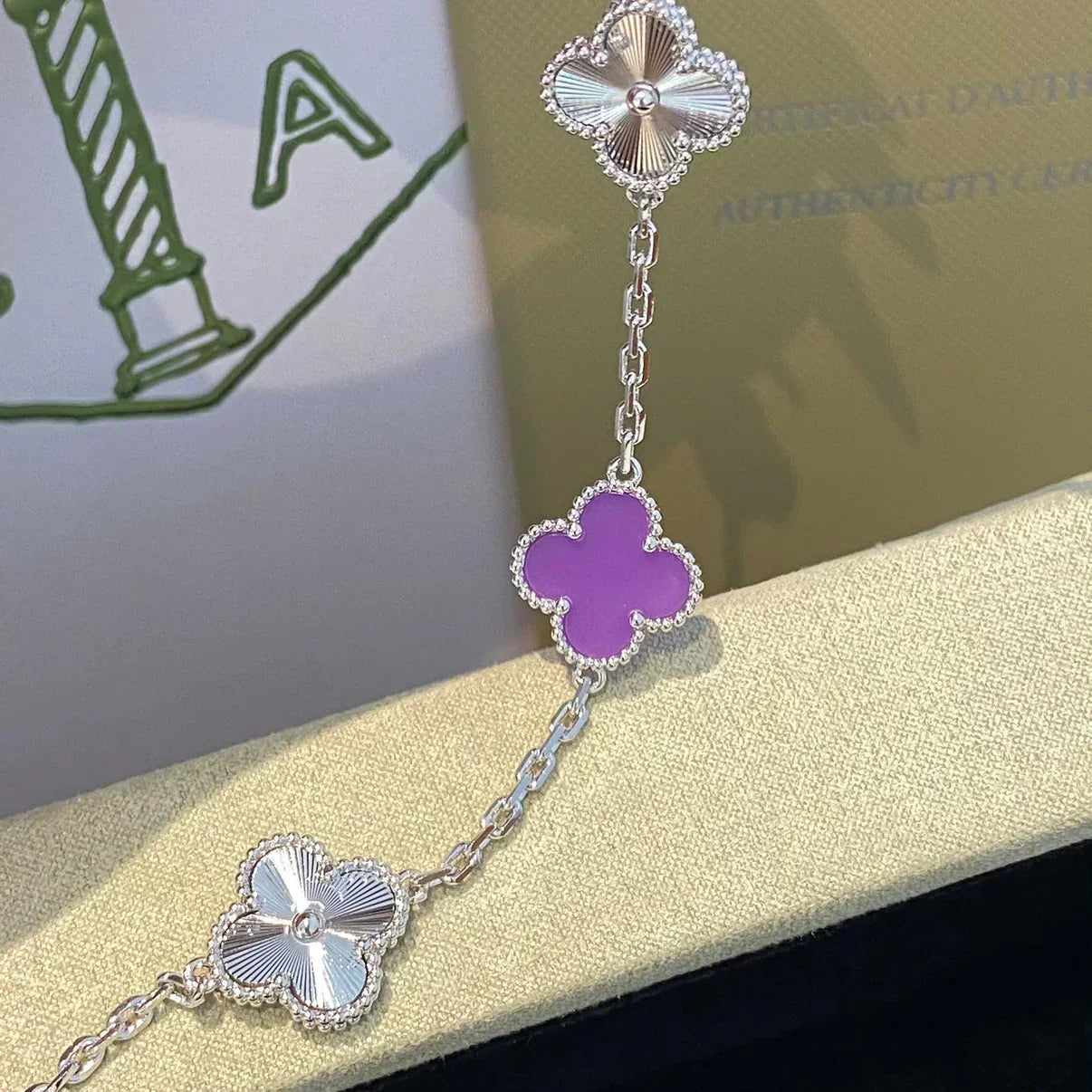 [✨ROSE💎] CLOVER 5 MOTIF VIOLET BRACELET COLLECTION