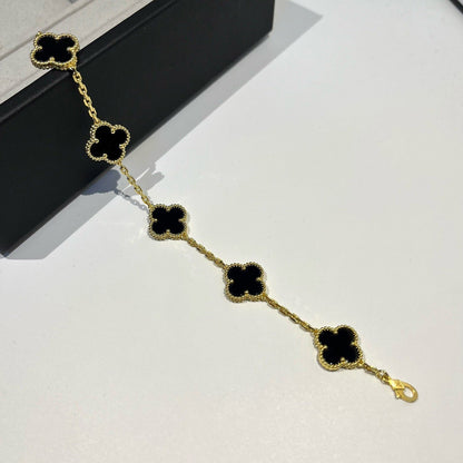 [✨ROSE💎] CLOVER 5 MOTIF ONYXS BRACELET COLLECTION
