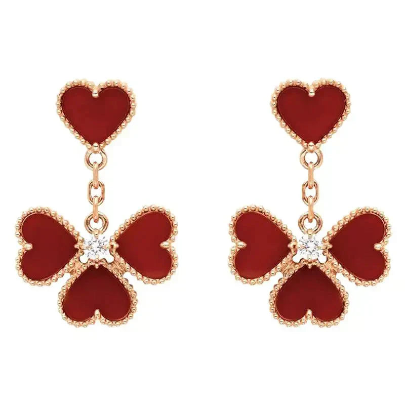 [✨ROSE💎]SWEET CLOVER CARNELIAN EARRINGS