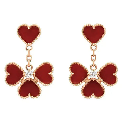 [✨ROSE💎]SWEET CLOVER CARNELIAN EARRINGS