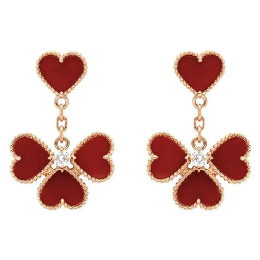 [✨ROSE💎]SWEET CLOVER CARNELIAN EARRINGS