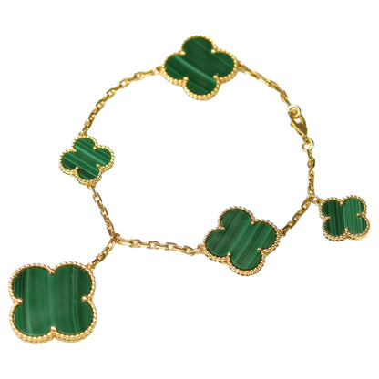 [✨ROSE💎]MAGIC CLOVER MALACHITE GOLD BRACELET 5 MOTIFS