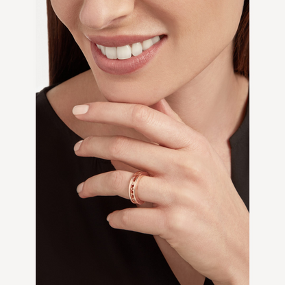 [✨ROSE💎]ZERO 1 ONE-BAND WITH OPENWORK LOGO SPIRAL RING