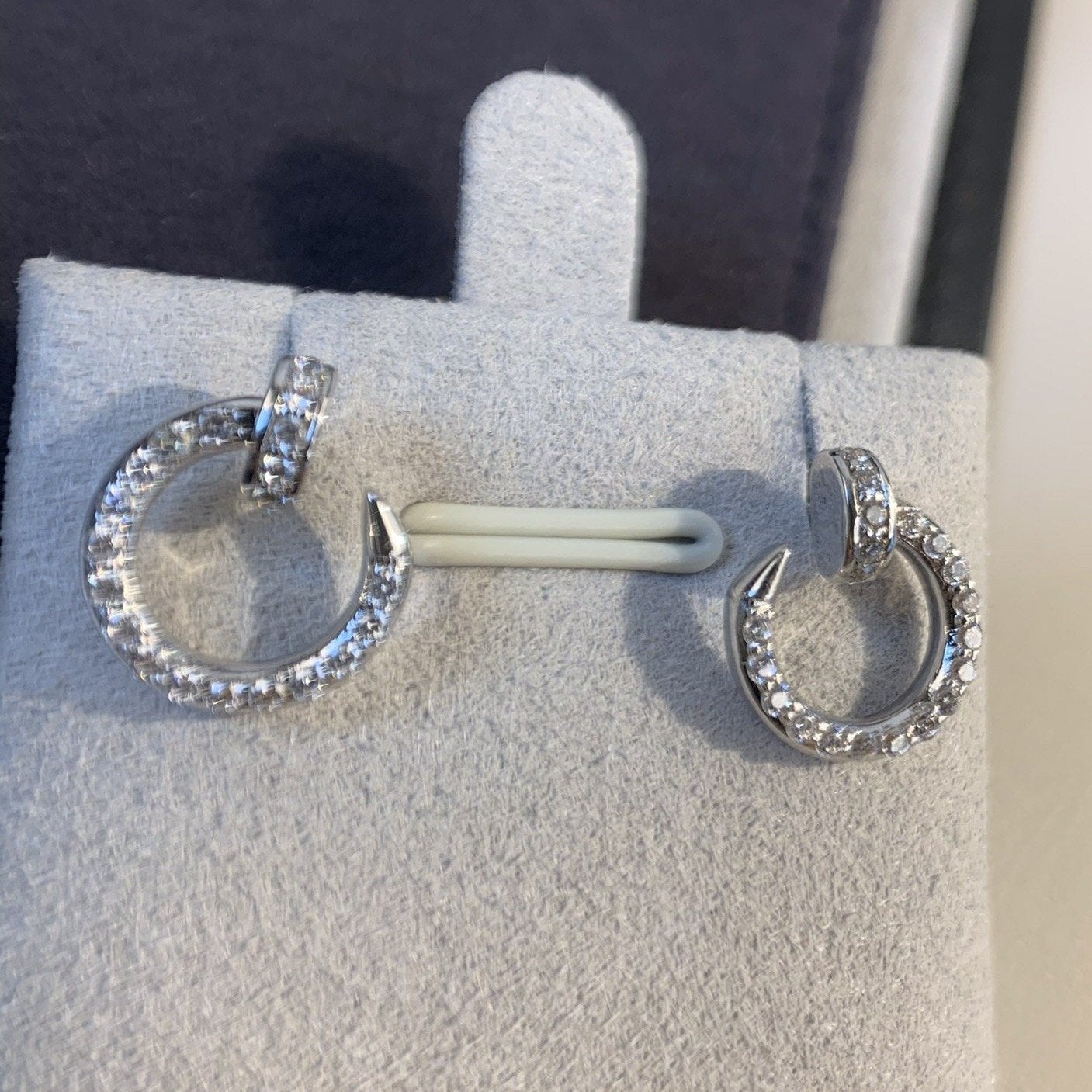 [✨ROSE💎]JUSTE EARRINGS SILVER DIAMONDS