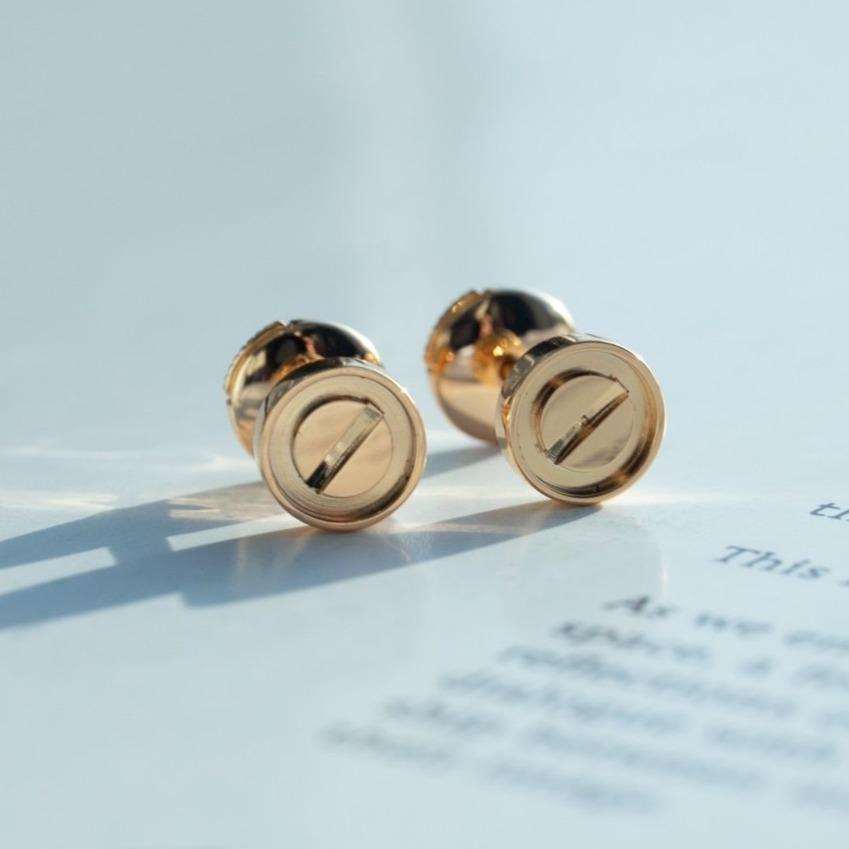 [✨ROSE💎]LOVE EARRINGS PINK GOLD 10MM