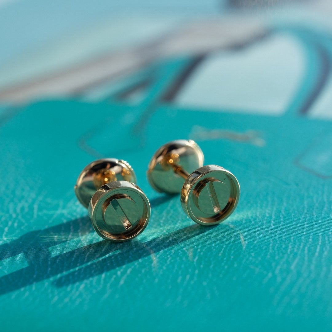 [✨ROSE💎]LOVE EARRINGS PINK GOLD 10MM