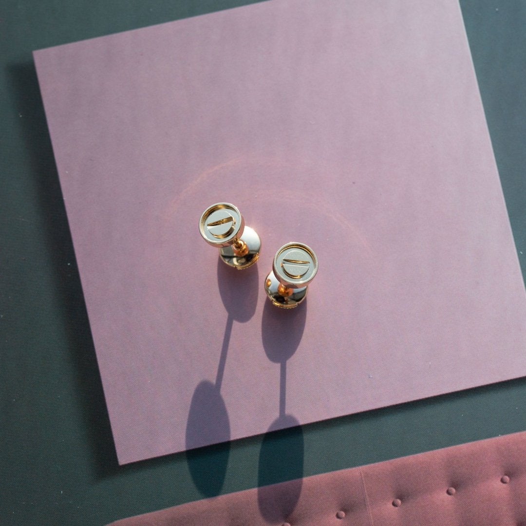 [✨ROSE💎]LOVE EARRINGS PINK GOLD 10MM