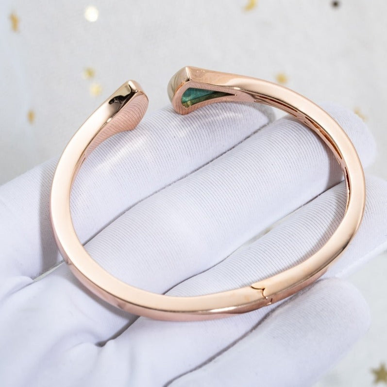 [✨ROSE💎]DREAM BRACELET OPEN MALACHITE PINK GOLD