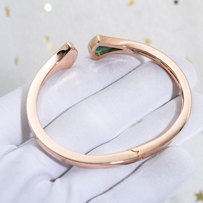 [✨ROSE💎]DREAM BRACELET OPEN MALACHITE PINK GOLD