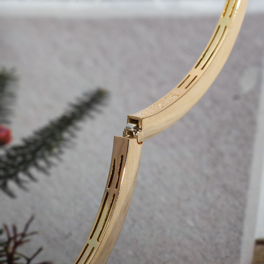 [✨ROSE💎]SERPENTI BRACELET PINK GOLD DIAMOND DOUBLE SNAKE