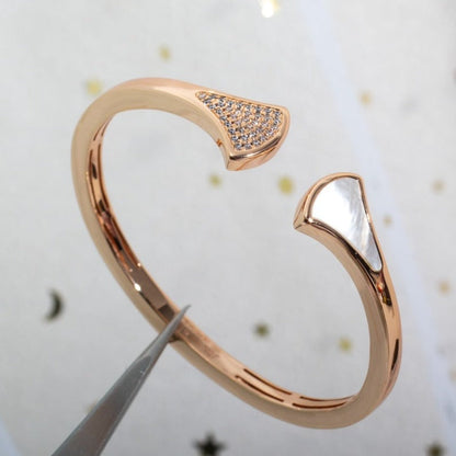 [✨ROSE💎]DREAM BRACELET OPEN PINK GOLD MOP DIAMOND
