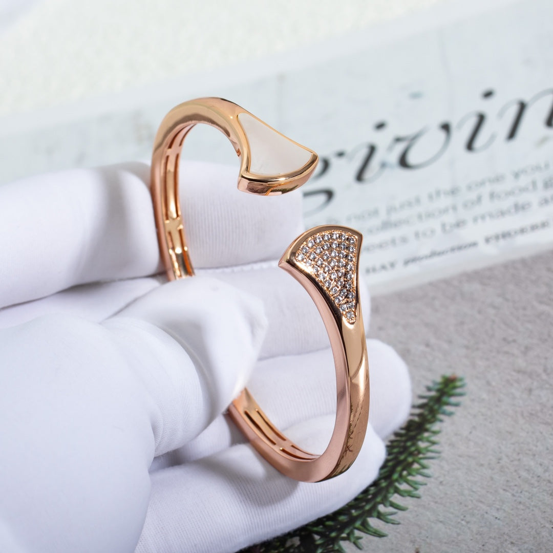 [✨ROSE💎]DREAM BRACELET OPEN PINK GOLD MOP DIAMOND