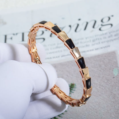 [✨ROSE💎]SERPENTI BRACELET PINK GOLD ONYX