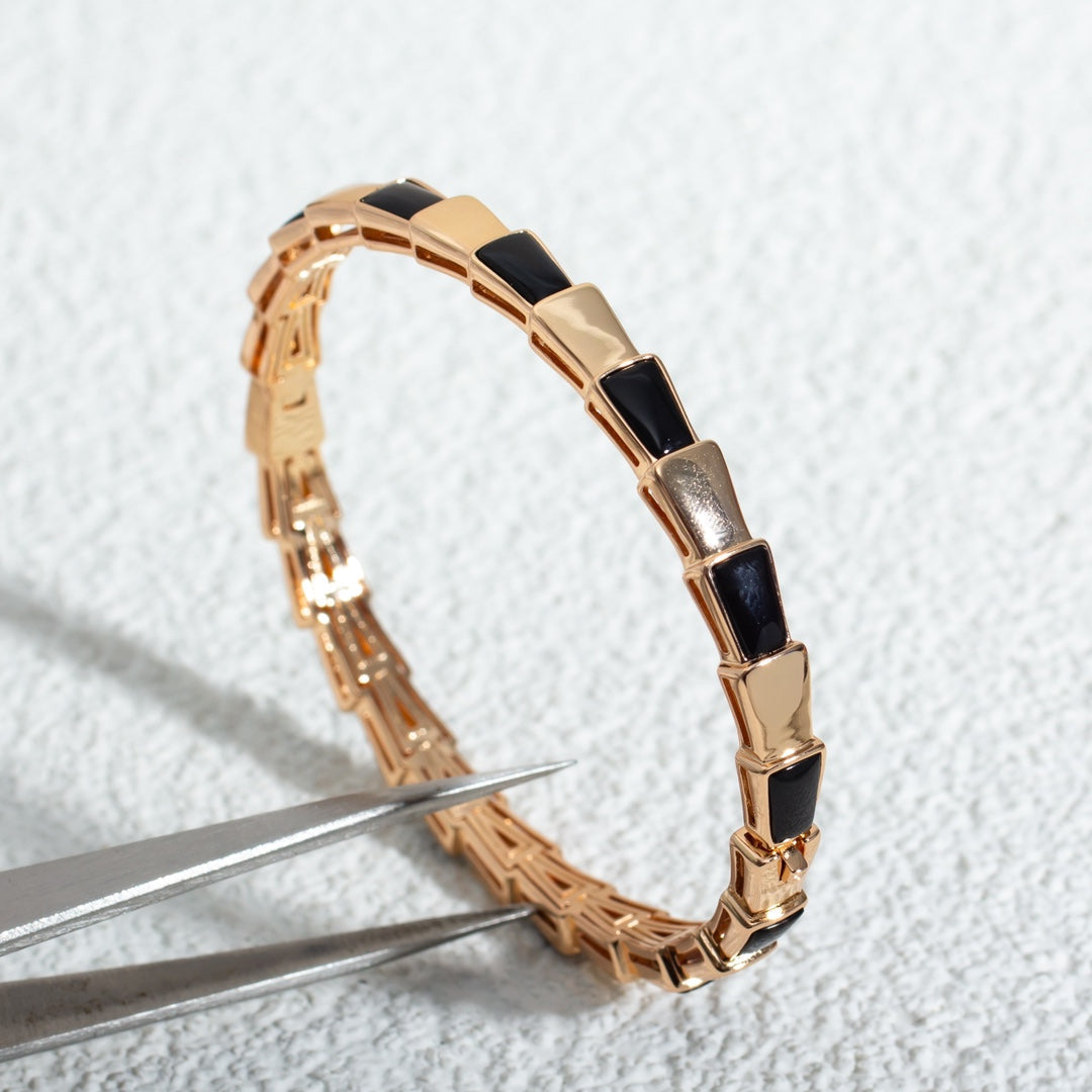 [✨ROSE💎]SERPENTI BRACELET PINK GOLD ONYX