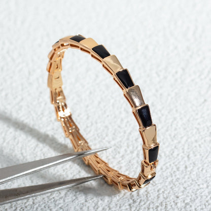 [✨ROSE💎]SERPENTI BRACELET PINK GOLD ONYX