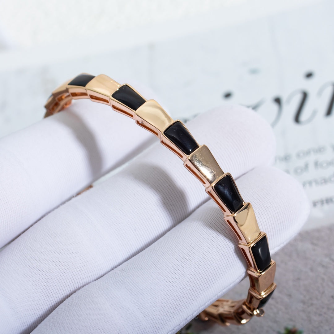 [✨ROSE💎]SERPENTI BRACELET PINK GOLD ONYX