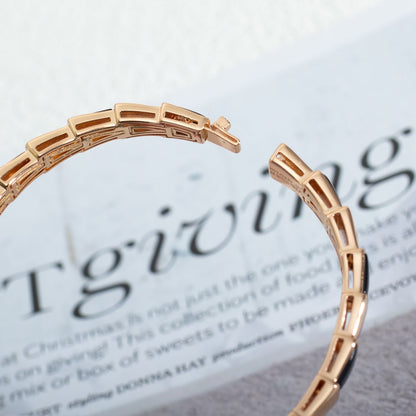 [✨ROSE💎]SERPENTI BRACELET PINK GOLD ONYX