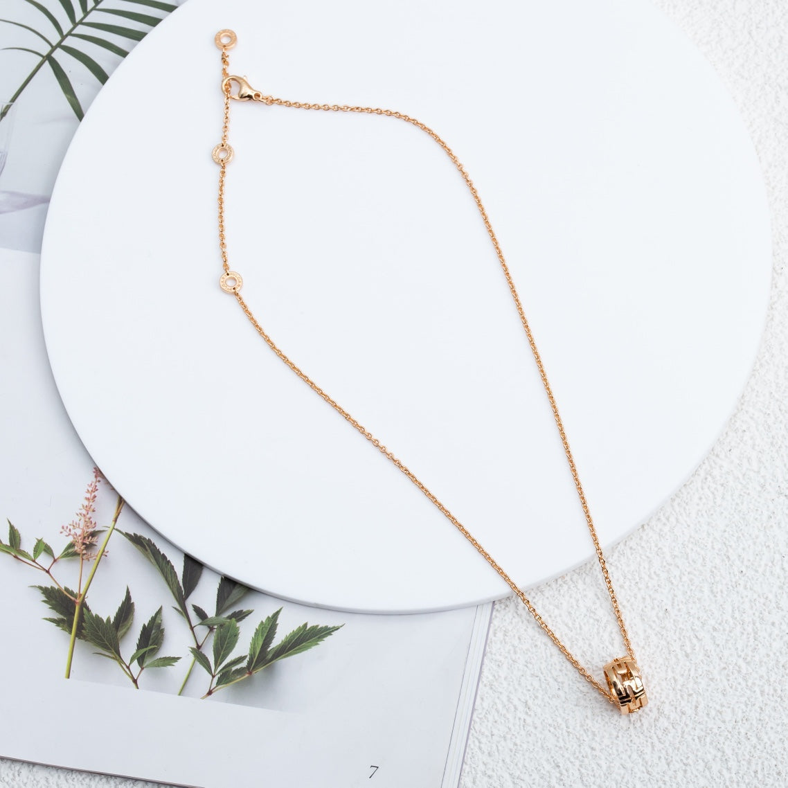 [✨ROSE💎]PARENTESI NECKLACE PINK GOLD