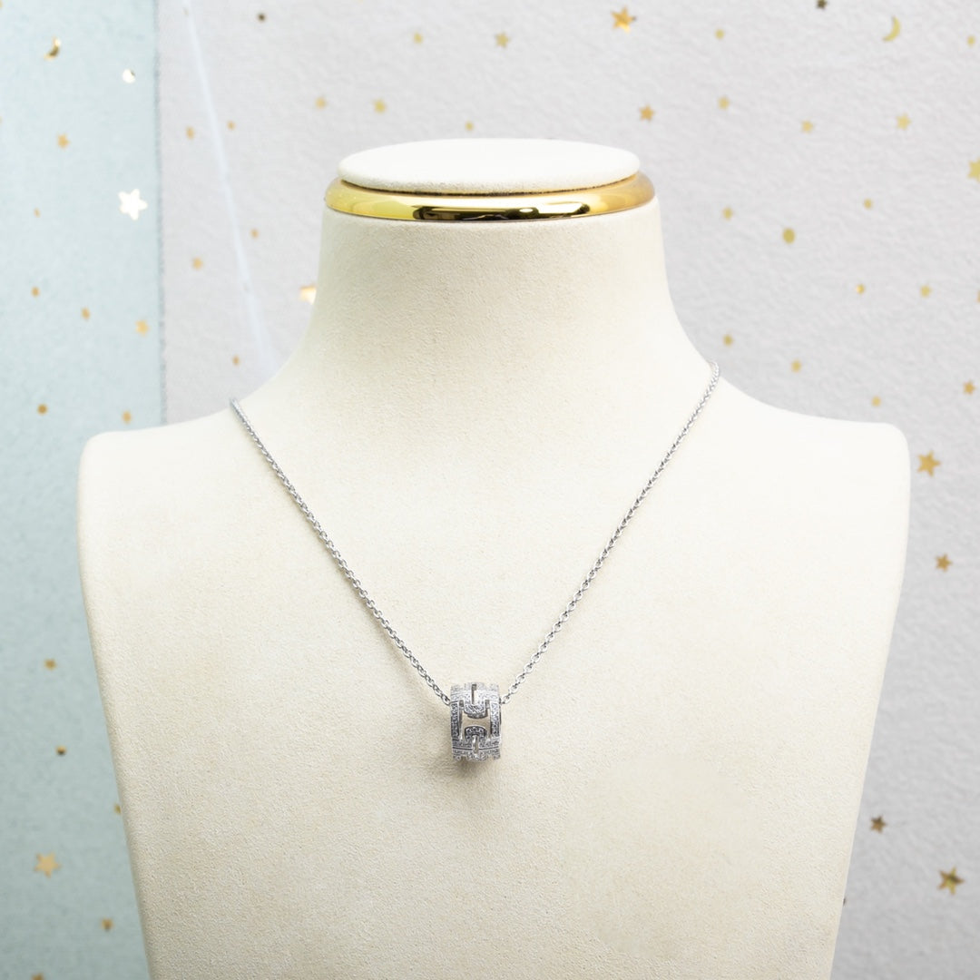 [✨ROSE💎]PARENTESI NECKLACE SILVER DIAMOND