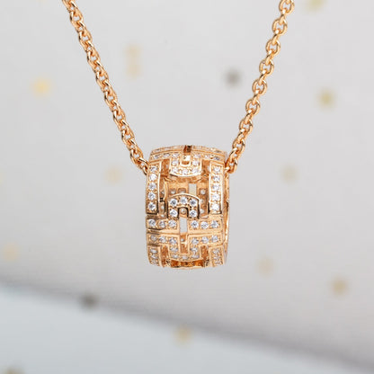 [✨ROSE💎]PARENTESI NECKLACE PINK GOLD DIAMOND