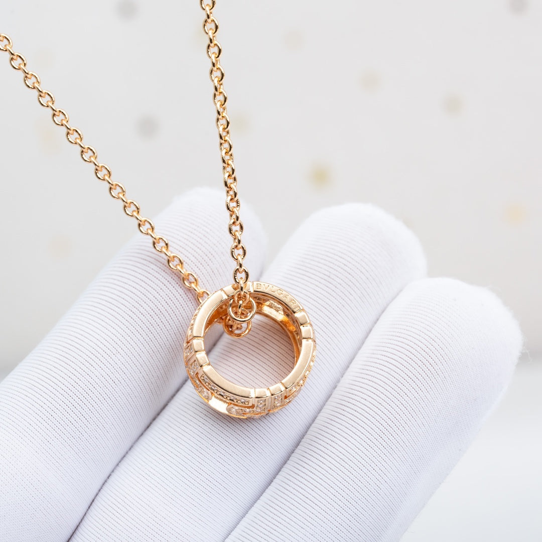 [✨ROSE💎]PARENTESI NECKLACE PINK GOLD DIAMOND