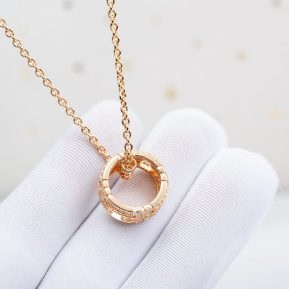[✨ROSE💎]PARENTESI NECKLACE PINK GOLD DIAMOND