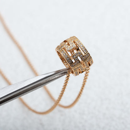 [✨ROSE💎]PARENTESI NECKLACE PINK GOLD DIAMOND