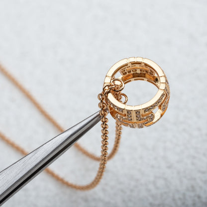 [✨ROSE💎]PARENTESI NECKLACE PINK GOLD DIAMOND
