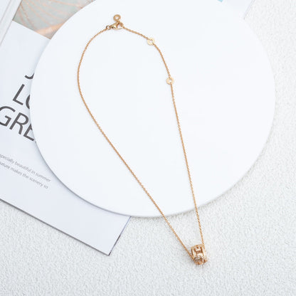 [✨ROSE💎]PARENTESI NECKLACE PINK GOLD DIAMOND