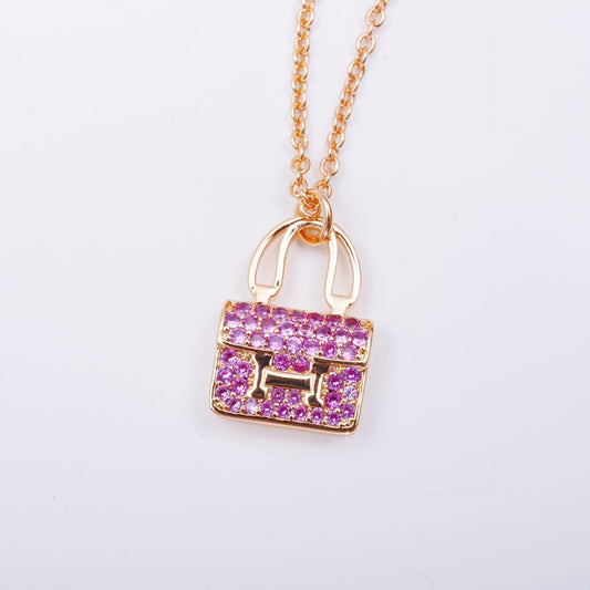 [✨ROSE💎]CONSTANCE PEDANT PURPLE DIAMOND NECKLACE