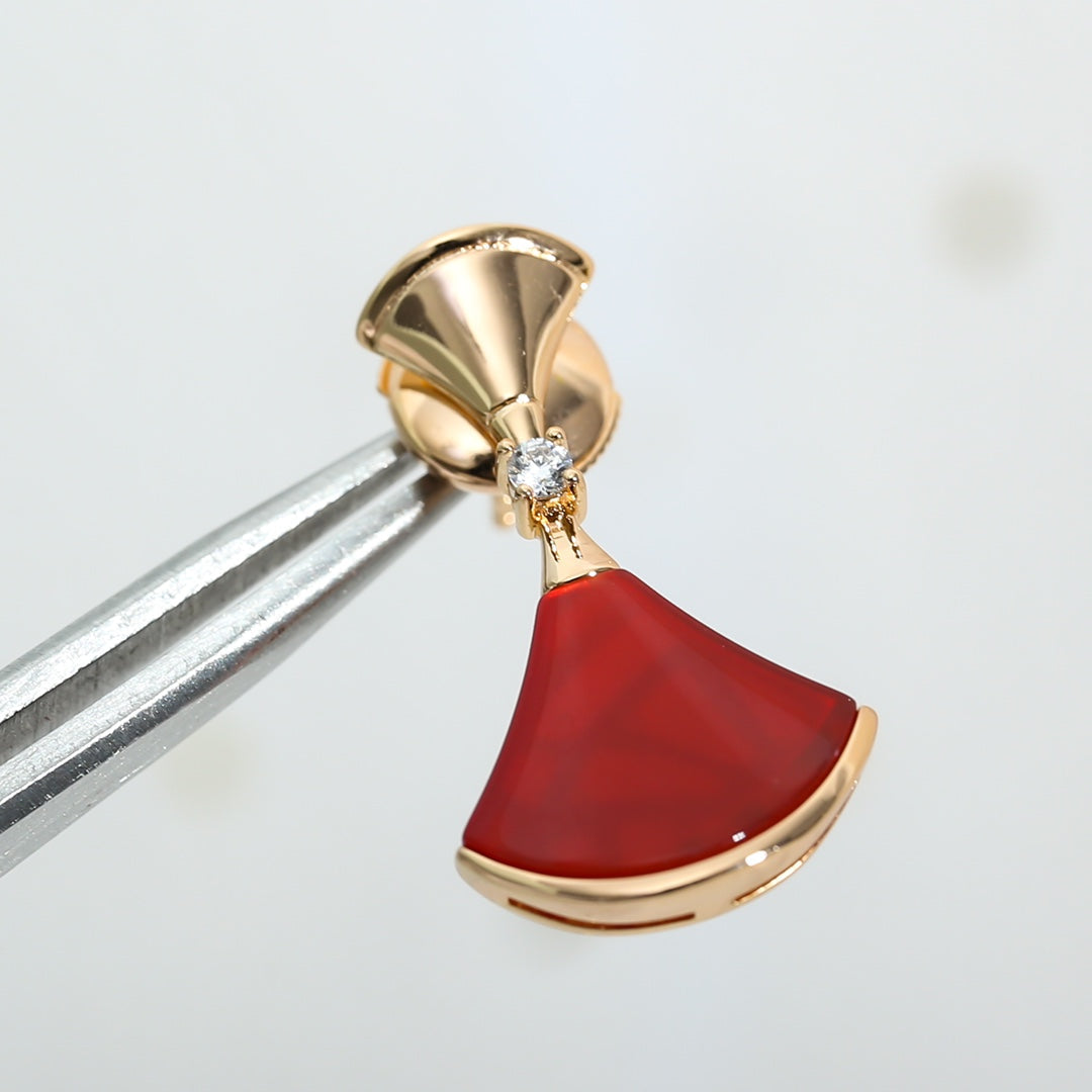 [✨ROSE💎]DREAM Carnelian PINK GOLD EARRINGS