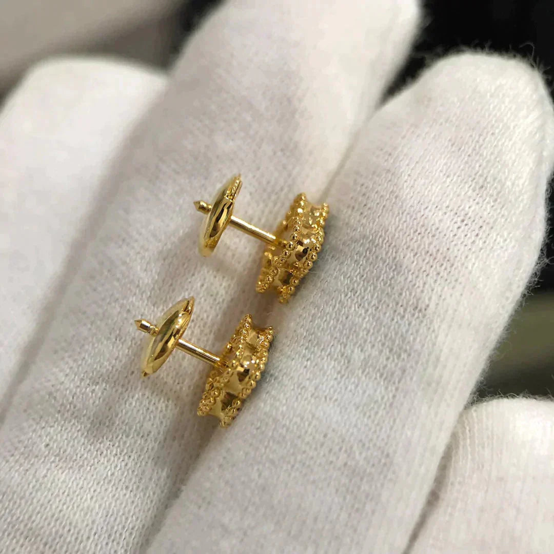 [✨ROSE💎]CLOVER MINI 9.5MM MALACHITE  EARRINGS