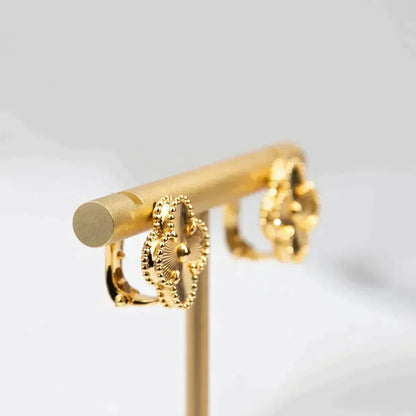 [✨ROSE💎]CLOVER MEDIUM 1 MOTIFS LASER EARRINGS
