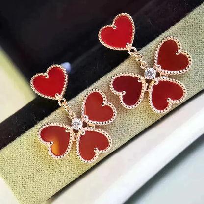 [✨ROSE💎]SWEET CLOVER CARNELIAN EARRINGS