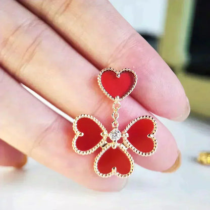 [✨ROSE💎]SWEET CLOVER CARNELIAN EARRINGS