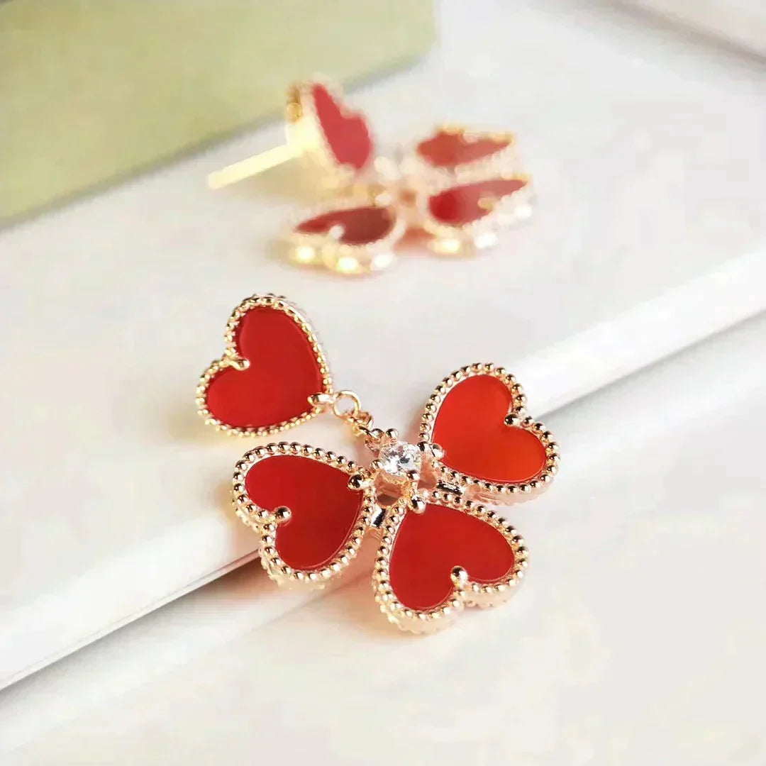[✨ROSE💎]SWEET CLOVER CARNELIAN EARRINGS