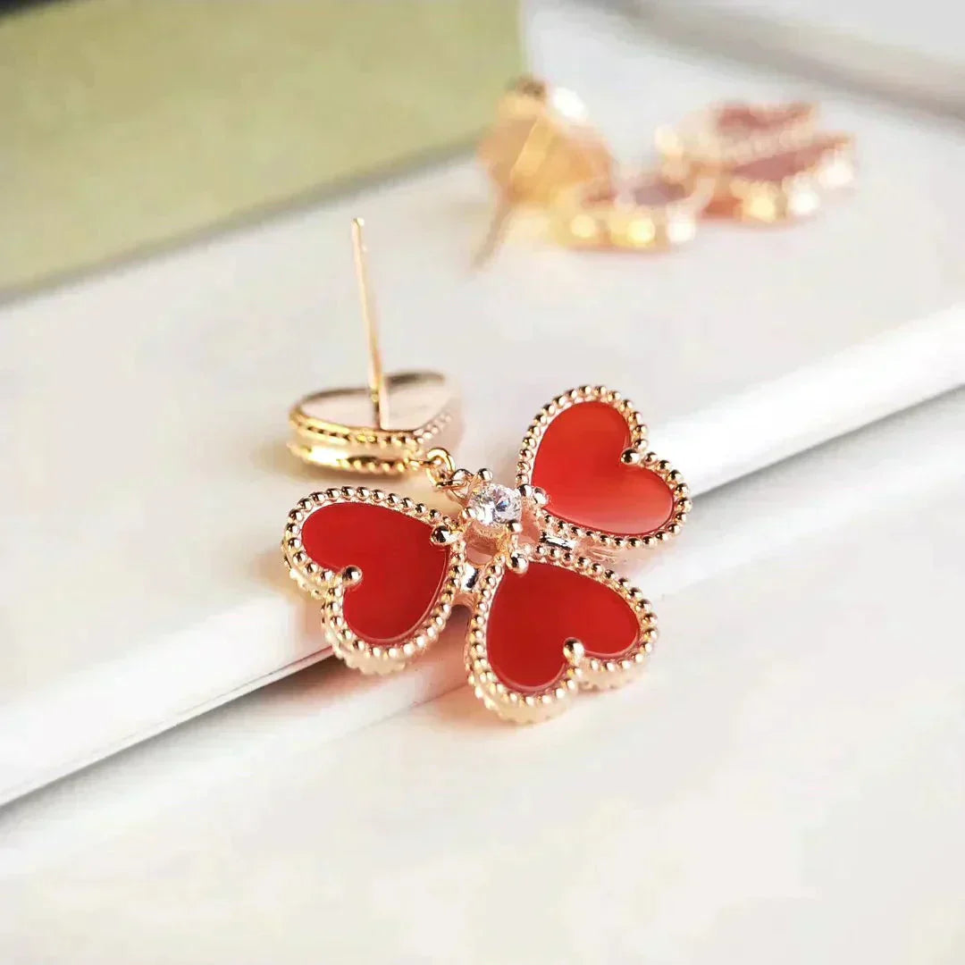 [✨ROSE💎]SWEET CLOVER CARNELIAN EARRINGS