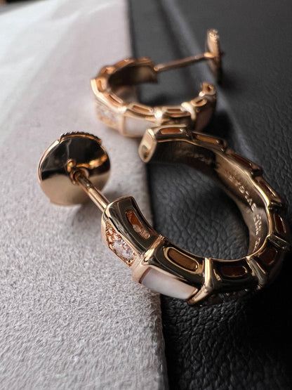 [✨ROSE💎]SERPENTI MOP PINK GOLD EARRINGS